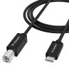 Kabelis printera skenerim USB-B - USB-C 2m - melns