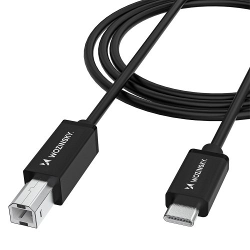 Kabelis printera skenerim USB-B - USB-C 2m - melns