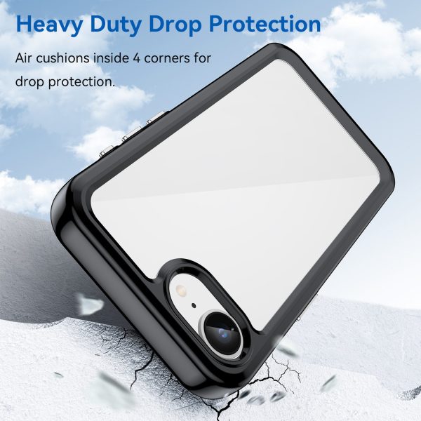 iPhone 16e kosmosa vāciņš ar elastīgu rāmi — melns