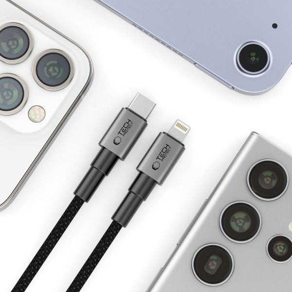 Kabelis USB-C - iPhone Lightning Ultraboost DNA PD 27W 3A 25 cm - pelēks