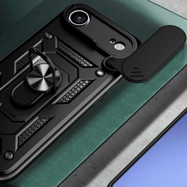 Armor Camshield maciņš ar statīvu un kameras aizsargu iPhone 17 Air Hybrid Armor - melns