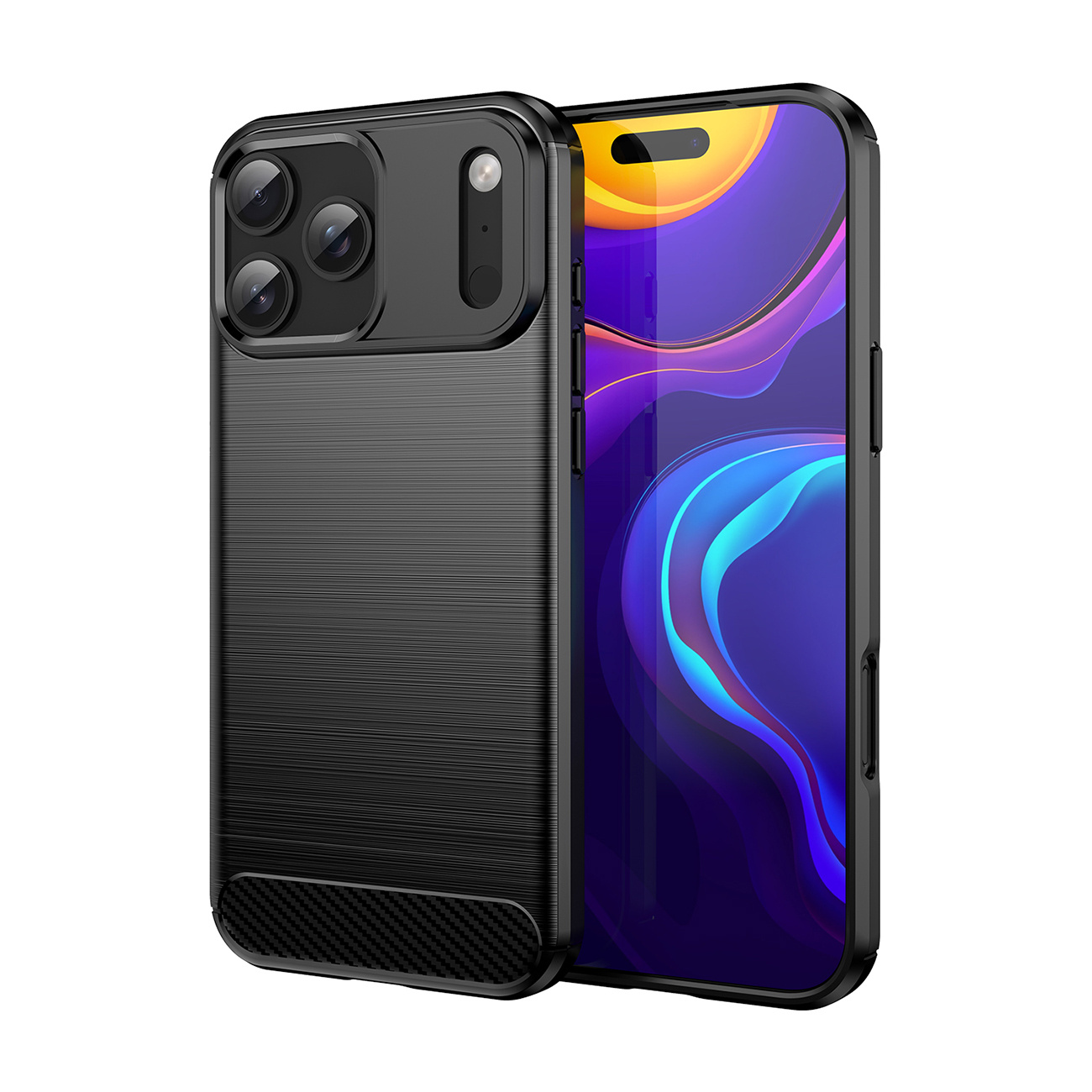 Aizsargvāciņš iPhone 17 Pro Max Carbon korpusam - melns