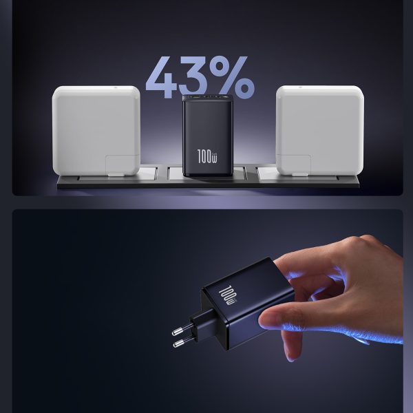 EnerFill FE11 100W USB-A USB-C sienas lādētājs - melns