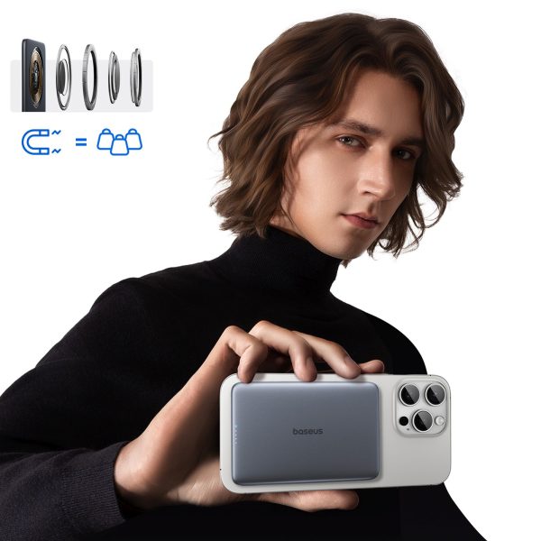 Ultraplāns 5000mAh 20W MagSafe Powerbank ar 60W 30cm USB-C kabeli - pelēks