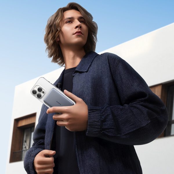 Ultraplāns 5000mAh 20W MagSafe Powerbank ar 60W 30cm USB-C kabeli - pelēks