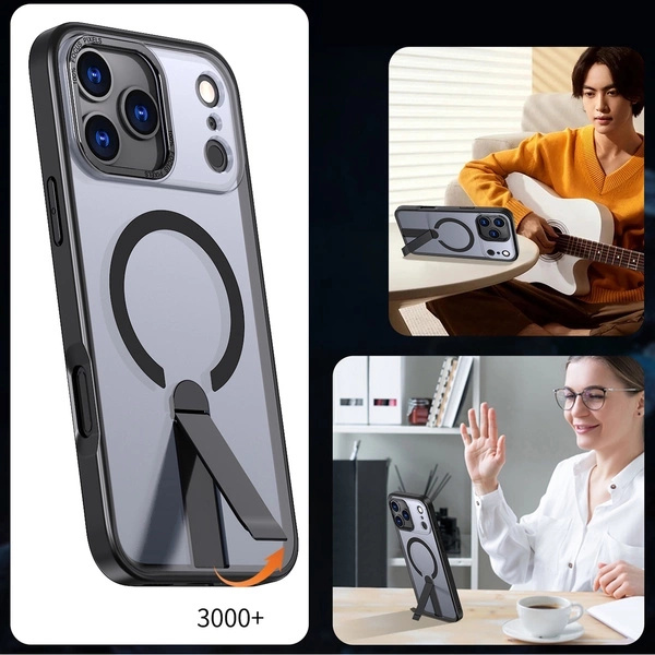 Etui ochronne na Samsung Galaxy S25 FE z podstawką Hybrid Armor X MagSafe - czarne