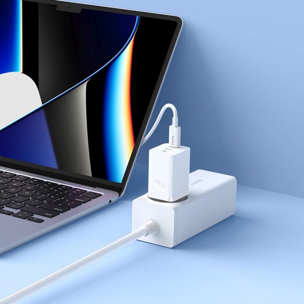 GaN5 Pro 40W USB-C sienas lādētājs - balts