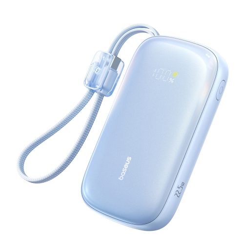 Powerbank 20000mAh 22.5W ar displeju un kabeli EnerFill FC21 Qpow 3 Ultra - zils