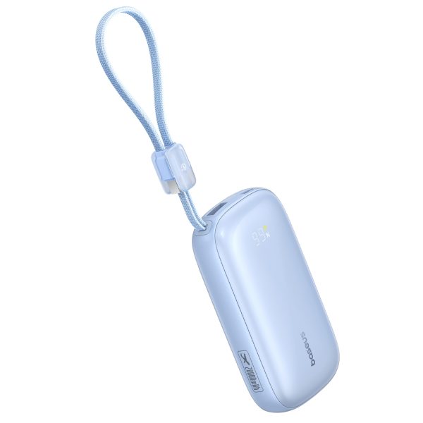 Powerbank 20000mAh 22.5W z wyświetlaczem kablem EnerFill FC21 Qpow 3 Ultra - niebieski