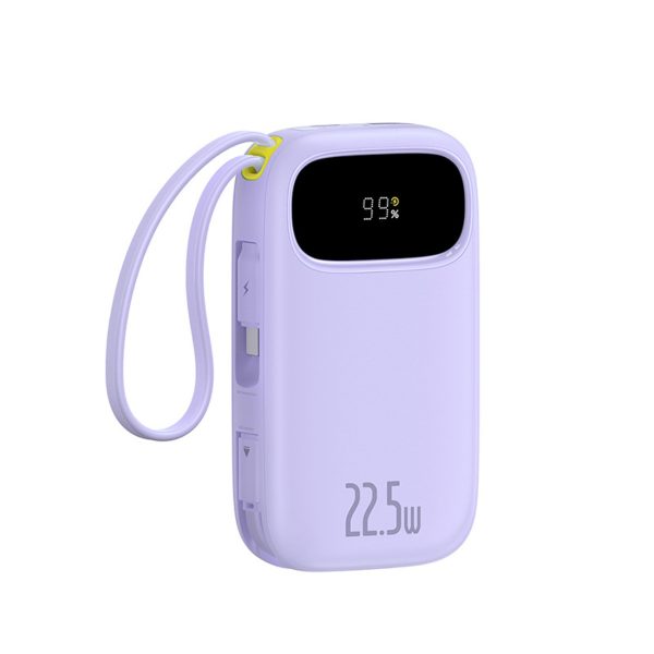 Powerbank 20000mAh 22.5W ar displeju un kabeli EnerFill FC21 Qpow 3 Ultra - violets