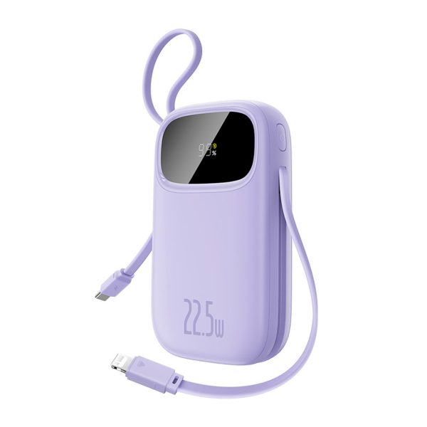 Powerbank 20000mAh 22.5W ar displeju un kabeli EnerFill FC21 Qpow 3 Ultra - violets
