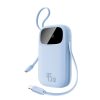 EnerFill FC31 20000mAh 45W Powerbank ar displeju un USB-C Lightning kabeļiem - zils
