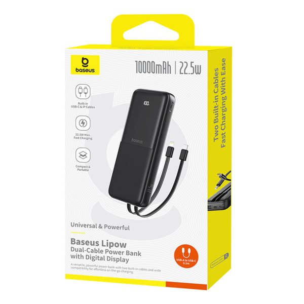 1031621-8-powerbank-10000mah-wyswietlacz-kabel-hurtel-hurtownia-dropshipping.jpg Powerbank 10000mAh 22.5W z wyświetlaczem kablami USB-C iPhone Lightning Lipow - czarny