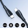 USB-C 60W pinuma kabelis 0,25 m - melns