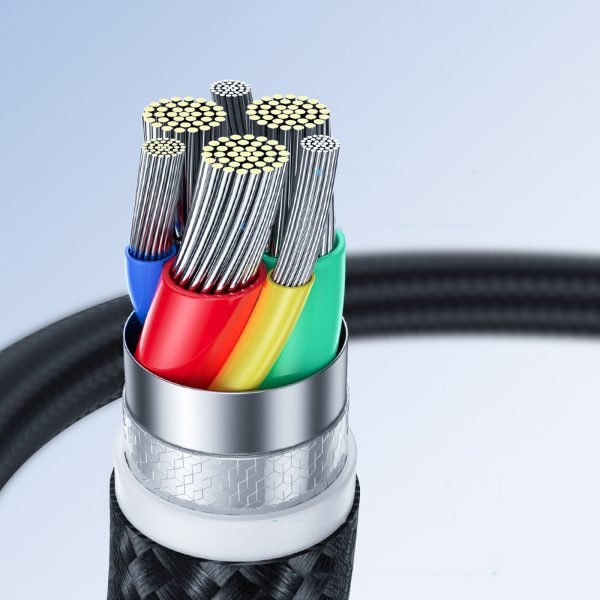 USB-C 60W pinuma kabelis 0,25 m - melns