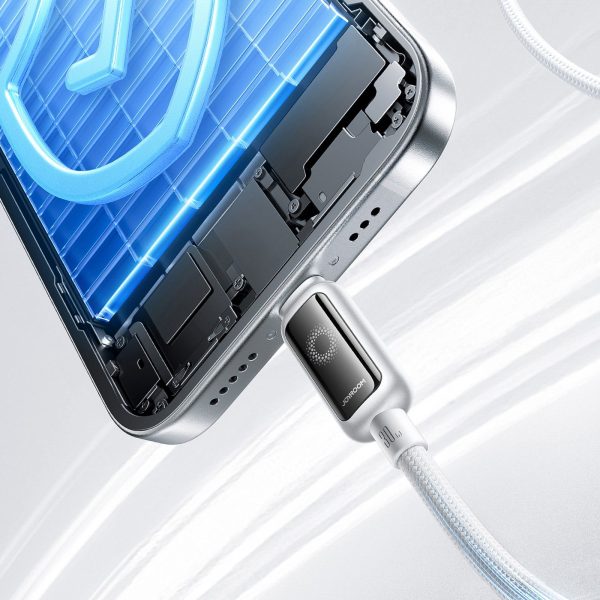 USB-C - iPhone Lightning 30W kabelis 1,2 m - balts