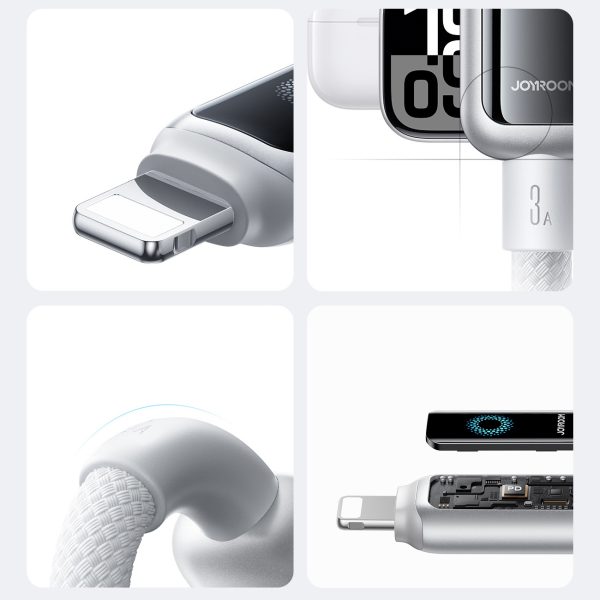 USB-A - iPhone Lightning 3A kabelis 1,2 m - balts