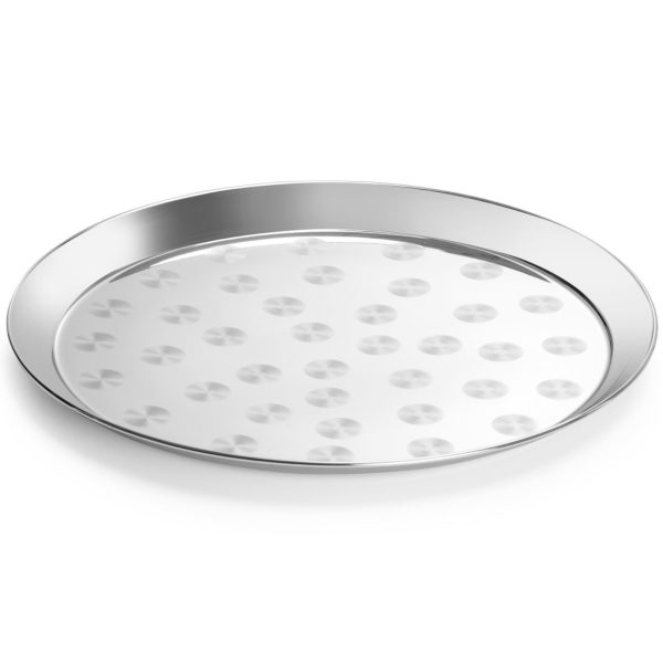 Apaļa tērauda servēšanas paplāte, diametrs 360x24 mm