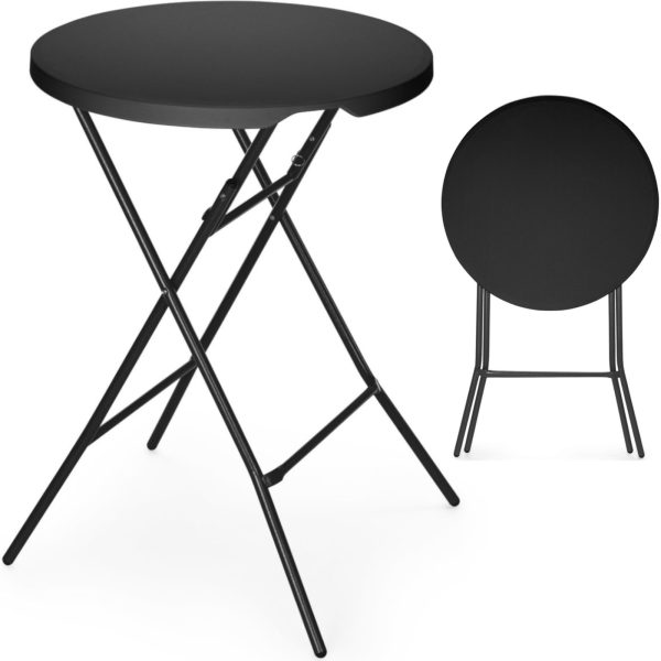 811047-1-hendi-stolik-koktajlowy-barowy-skladany-hurtownia-dropshipping.jpg Stolik koktajlowy barowy cateringowy składany śr. 80x110 cm - czarny