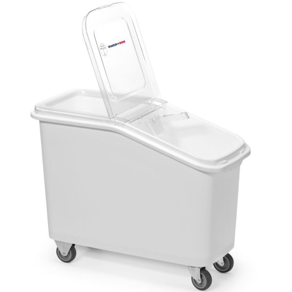 Ratiņu ēdināšanas konteiners beramkravu produktiem, miltiem, cukuram, rīsiem, 62 l