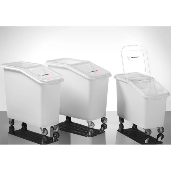 Ratiņu ēdināšanas konteiners beramkravu produktiem, miltiem, cukuram, rīsiem, 62 l