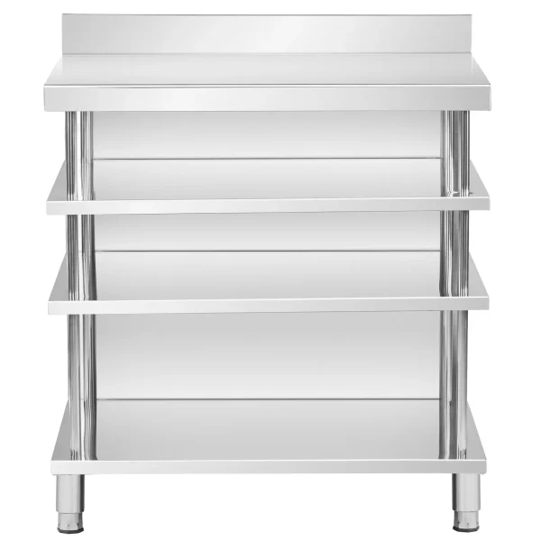 Bāra galds, darba virsma, ēdināšanas uzņēmums, ar apmali, 4 plaukti, TĒRAUDS, 100 x 60 x 105 cm