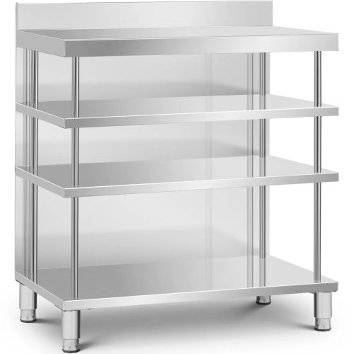 Bāra galds, darba virsma, ēdināšanas uzņēmums, ar apmali, 4 plaukti, TĒRAUDS, 100 x 60 x 105 cm