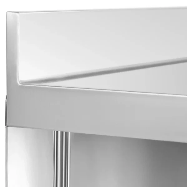 Bāra galds, darba virsma, ēdināšanas uzņēmums, ar apmali, 4 plaukti, TĒRAUDS, 150 x 30 x 105 cm