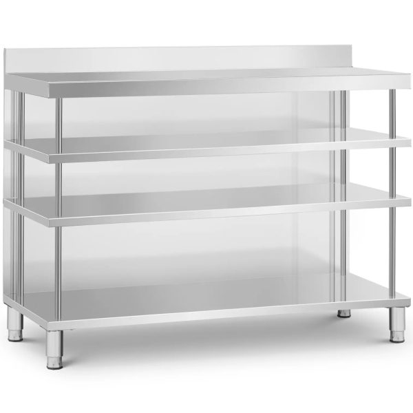 Bāra virsmas galds ar apmali, 4 plaukti, TĒRAUDA, 150 x 60 x 105 cm