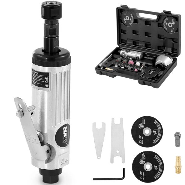 Pneimatiskā taisnā slīpmašīna 25000 apgr./min - komplekts