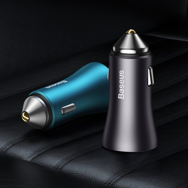 1019435-7-szybka-ladowarka-samochodowa-golden-cont-baseus-hurtownia-sklep.jpg Golden Contactor Max USB USB-C 60W QC ātrais automašīnas lādētājs, zils