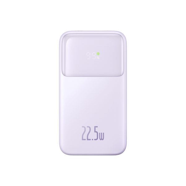 Powerbank ar displeju 20000mAh 22.5W Comet Series + USB-A - USB-C kabelis 0.3m violets
