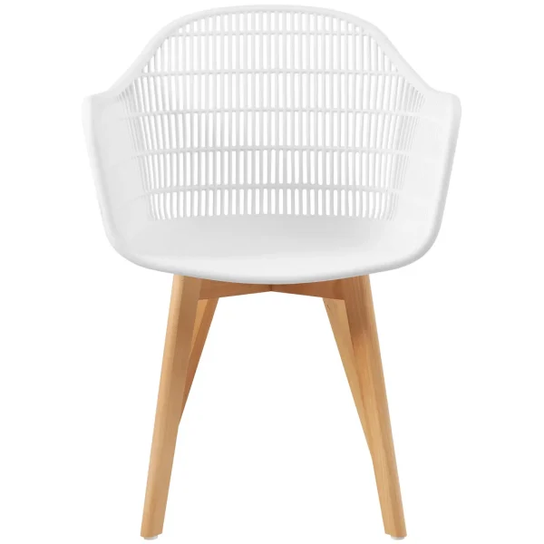 Ažūra formas krēsls mājai, kafejnīcai, birojam, līdz 150 kg, balts - 2 gab.