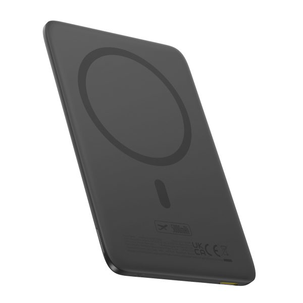 Ultraplāns 5000mAh 20W PicoGo AM41 MagSafe magnētiskais Power Bank ar 30 cm USB-C kabeli - melns