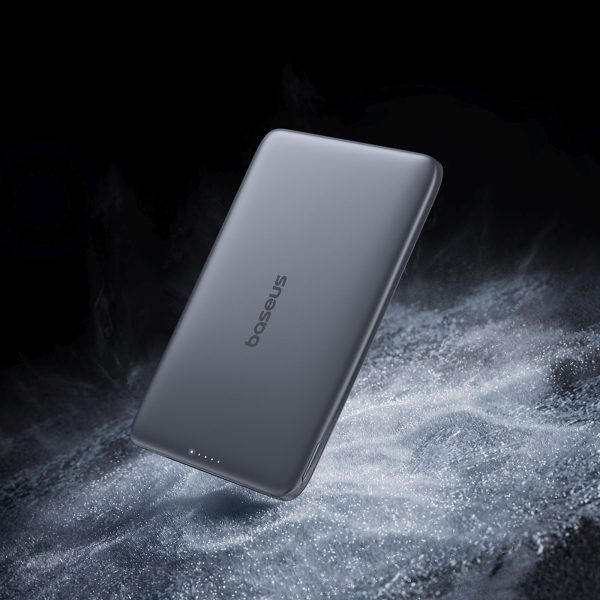Ultraplāns 5000mAh 20W PicoGo AM41 MagSafe magnētiskais Power Bank ar 30 cm USB-C kabeli - melns