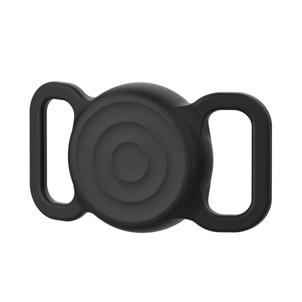 AirTag lokatora maciņš suņu vai kaķu kakla siksnai, silikons, ūdensizturīgs - melns