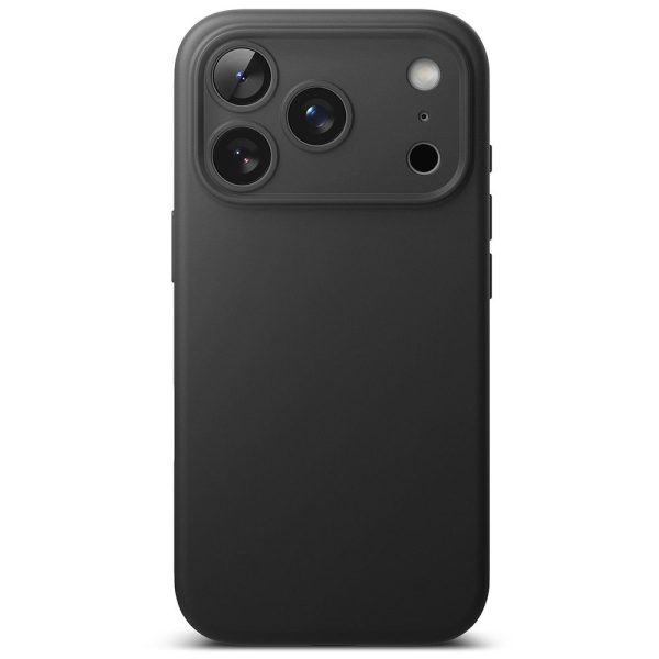 iPhone 17 Pro Max silikona magnētiskais MagSafe aizmugurējais vāciņš - melns