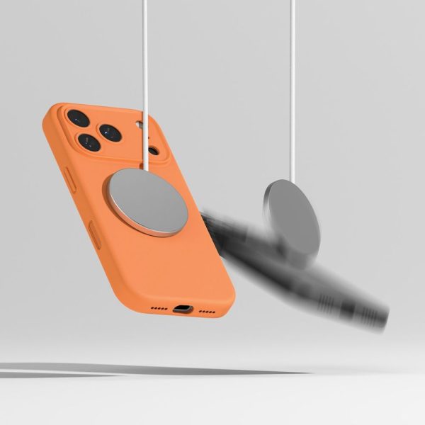 iPhone 17 Pro Max silikona magnētiskais MagSafe aizmugurējais vāciņš - oranžs