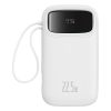 1031567-1-powerbank-qpow2-20000mah-wyswietlacz-hurtel-hurtownia-dropshipping.jpg Qpow2 20000mAh 22.5W Powerbank ar displeju, USB-C iPhone Lightning kabeļi - balts