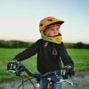 Bērnu velosipēda ķivere ar noņemamu zoda siksnu M - dzelteni oranža