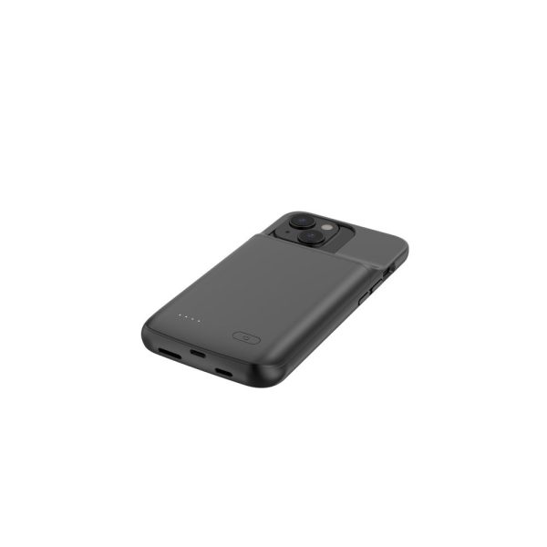 iPhone 14 / 14 Pro maciņš ar 4800mAh pārnēsājamo akumulatoru PowerCase - melns