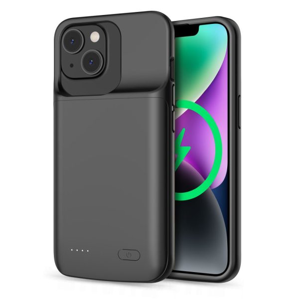 iPhone 14 / 14 Pro maciņš ar 4800mAh pārnēsājamo akumulatoru PowerCase - melns