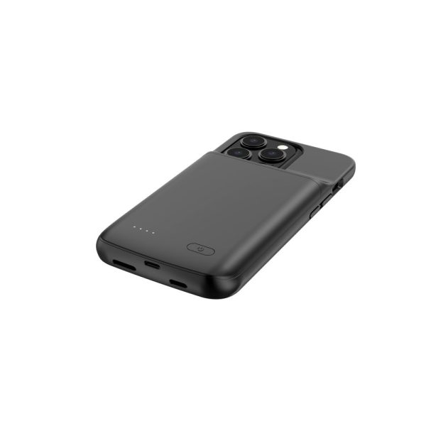 iPhone 14 / 14 Pro maciņš ar 4800mAh pārnēsājamo akumulatoru PowerCase - melns