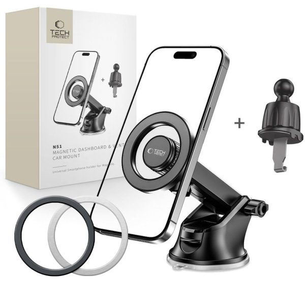 MagSafe N51 automašīnas tālruņa turētājs kabīnes gaisa ventilācijas atverei - melns