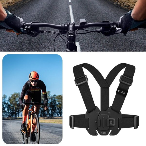 Krūšu siksna GoPro DJI sporta kamerai - melna