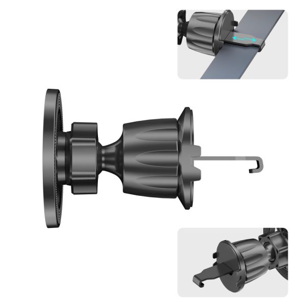 MagSafe N58 automašīnas viedtālruņa turētājs kabīnes vējstikla režģim - melns