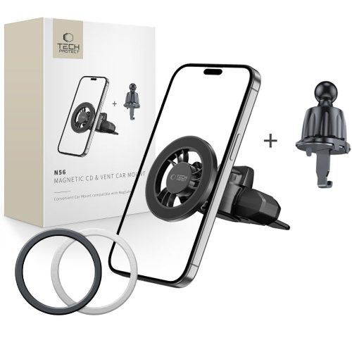 MagSafe N56 automašīnas viedtālruņa turētājs ar CD slotu - melns
