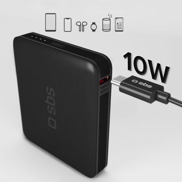 Powerbank 5000 mAh USB-C NanoTube - melns