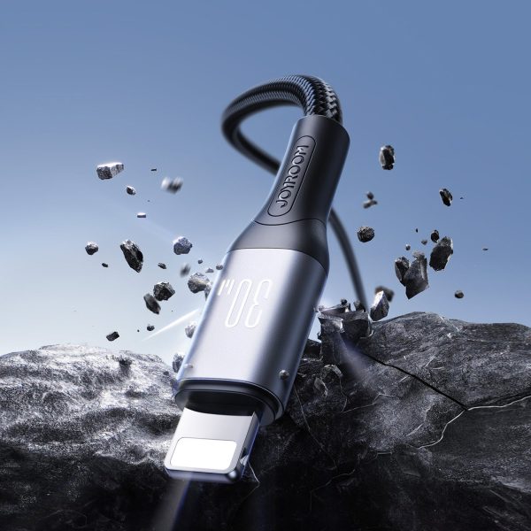 S-A28 pinuma kabelis USB-C - Lightning 30W 1m - melns