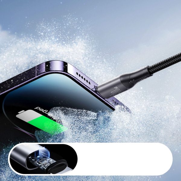 S-A28 pinuma kabelis USB-C - Lightning 30W 1m - melns